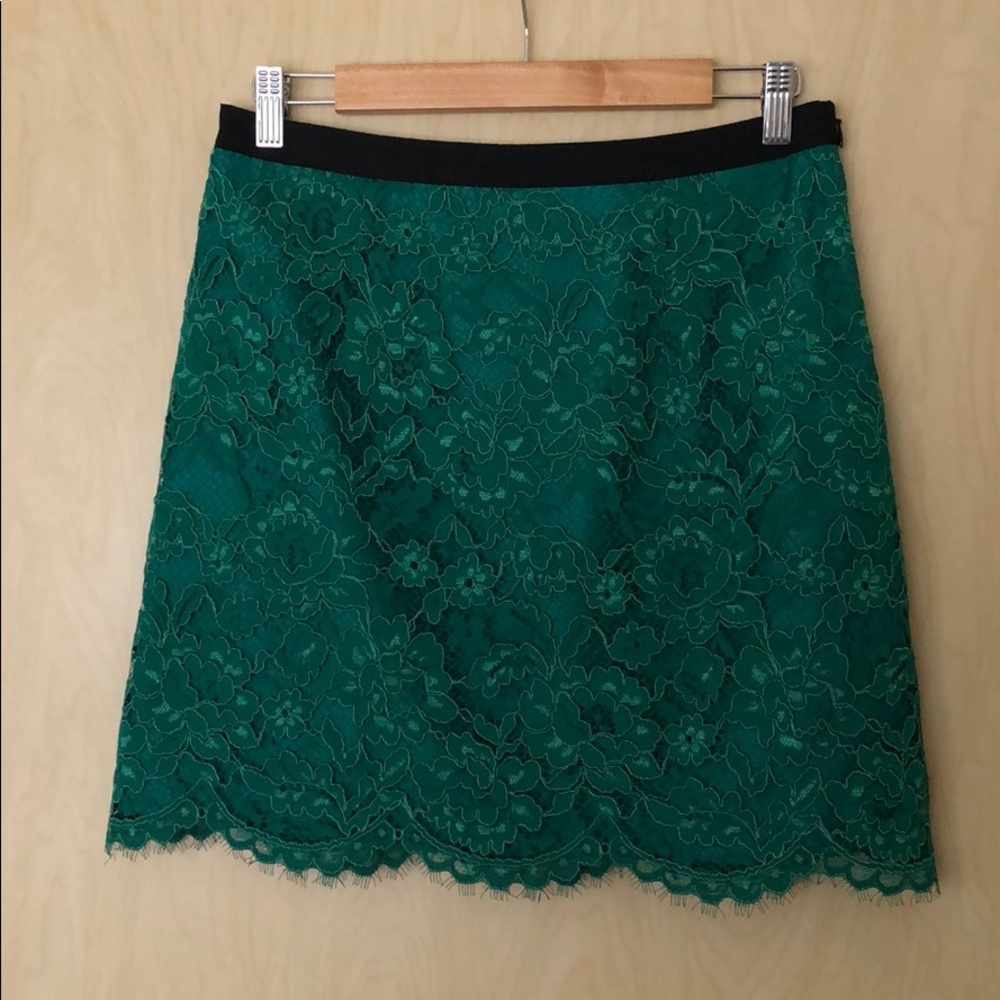Anthro Brand Shoshanna Green Lace Skirt Size 4